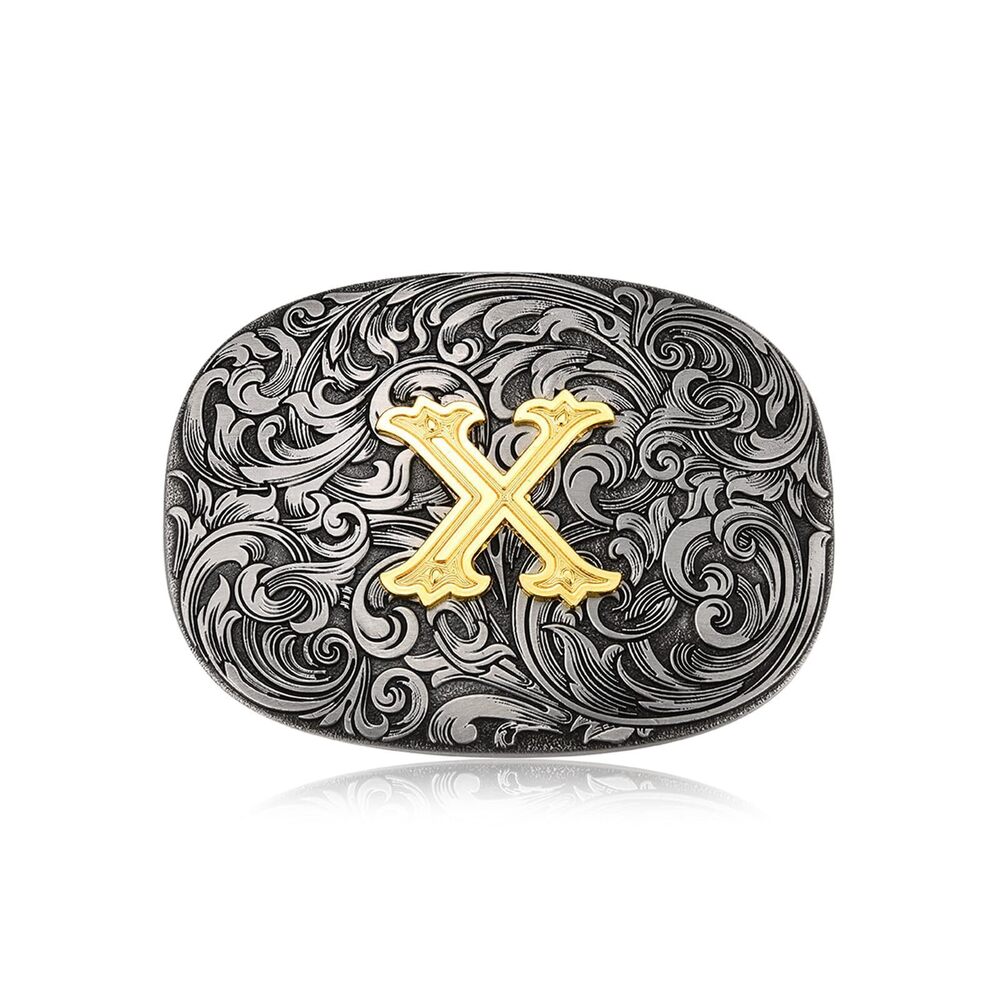 8719 Western Cowboy Belt Buckle Initial Letters ABCDEFG to Z Belt Buckle